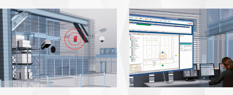 Окно мониторинга системы безопасности Bosch BIS