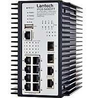 Новинка Lantech — 10-портовый промышленный управляемый коммутатор уровня 2+ IPGS-5408DFT-PT для построения локальных отказоустойчивых сетей Ethernet-коммутатор портов для организации отказоустойчивой сети